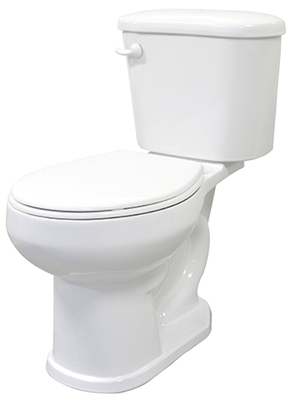 J0052011120 Toilet, Round Bowl, 1.28 gpf Flush, 15 in H Rim, White